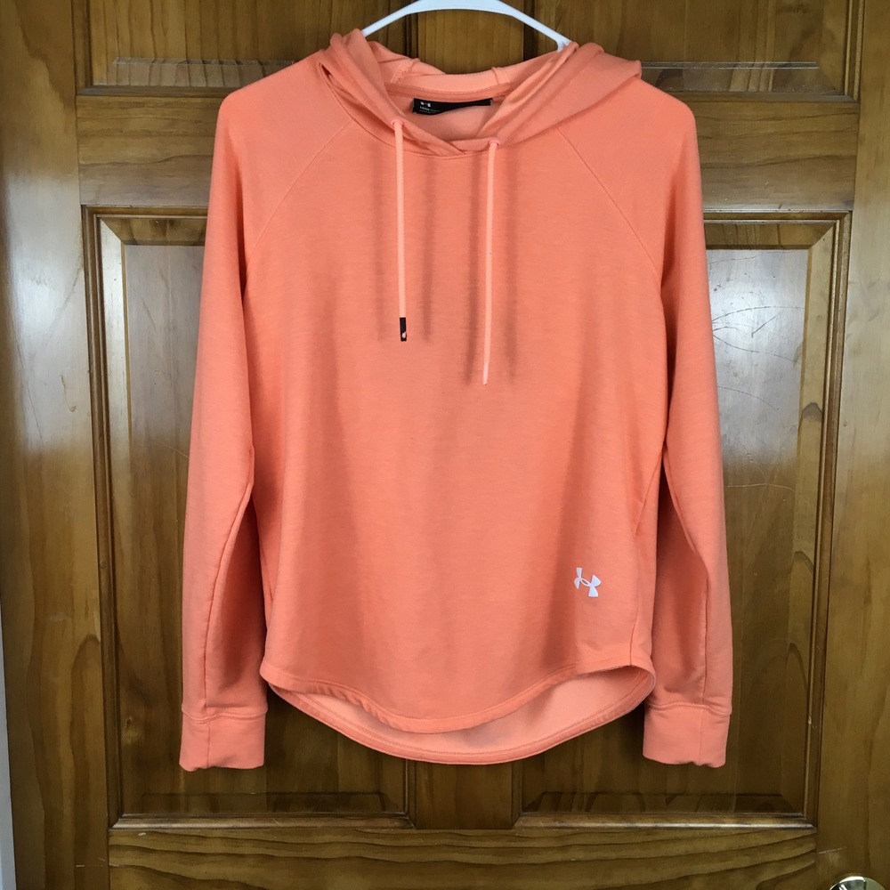 Under Armour Womens Peach Coral Open Keyhole Back Hoodie Sweatshirt 1316678 SM